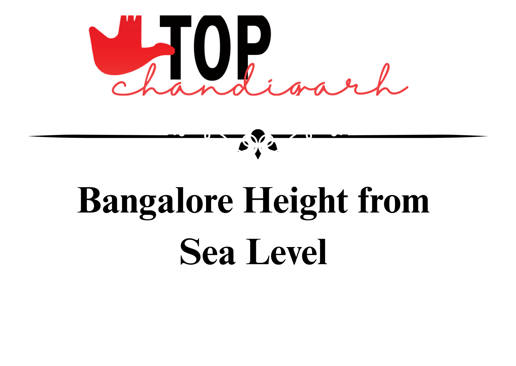 Bangalore Height From Sea Level